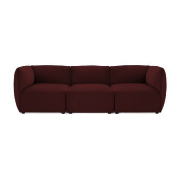 Canapea modulară cu 3 locuri vivonita velvet cube, vișiniu