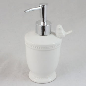 Dozator din ceramică pentru săpun dakls little bird, alb