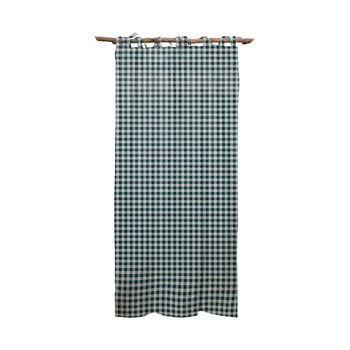Draperie linen cuture cortina hogar turquoise vichy, turcoaz