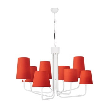 Lustră metalică cu abajur roșu opviq lights anna, alb