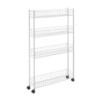Raft metalic cu roți metaltex fino, 4 compartimente
