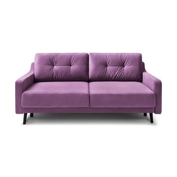 Canapea extensibilă cu 3 locuri, catifea bobochic paris torp, violet