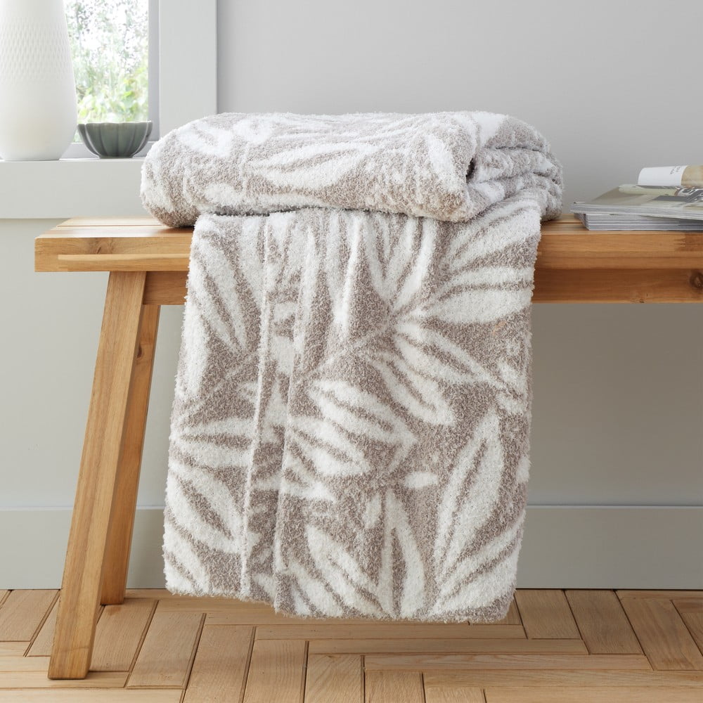 Béžová deka z mikroplyše 130x170 cm Sorrel Leaves – Catherine Lansfield