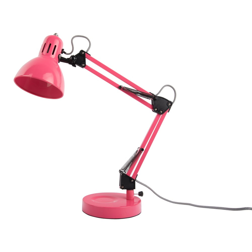 Světle růžová stolní lampa s kovovým stínidlem (výška 52 cm) Funky Hobby – Leitmotiv