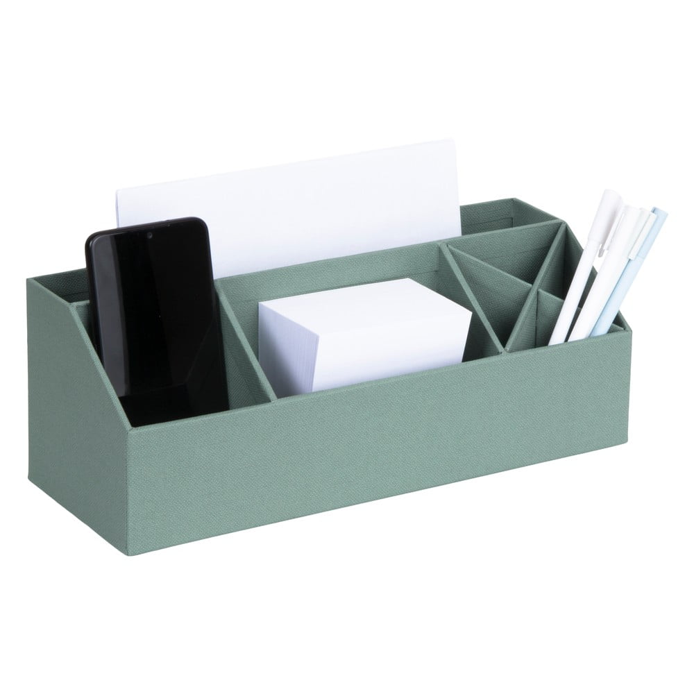 Zelený kartonový organizér na psací potřeby Elisa Canvas Paper Laminate – Bigso