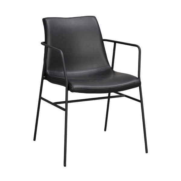 Černá jídelní židle s potahem z imitace kůže Rowico Huntingbay