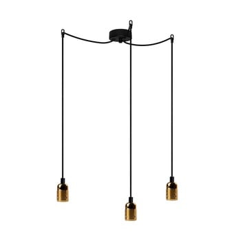 Lustră 3 cabluri bulb attack uno basic, negru - auriu