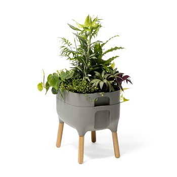 Vas pentru cultivarea plantelor plastia low urbalive, înălțime 48 cm, gri