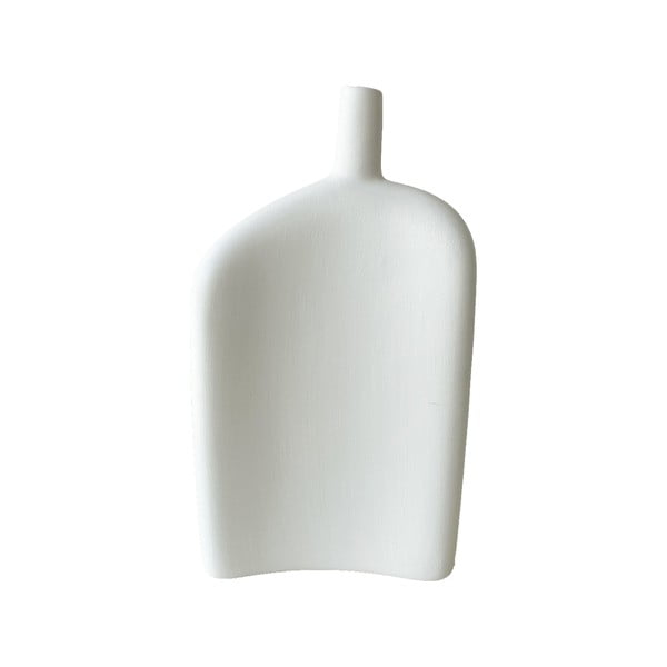 Bílá plochá keramická váza Rulina Celery