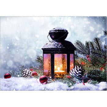Covor vitaus christmas period lantern with snow, 50 x 80 cm