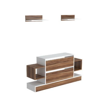 Set comodă tv și etajeră mauritius brown
