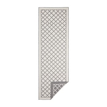 Covor cu 2 fețe bougari supreme, 350 x 80 cm, gri-crem