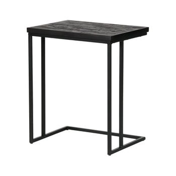 Măsuță auxiliară cu blat din lemn de tec reciclat bepurehome shape, negru