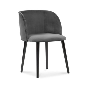 Scaun cu înveliș de catifea windsor & co sofas aurora, gri închis