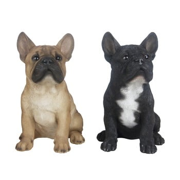 Set 2 statuete decorative Esschert Design French Bulldog, înălțime 30,4 cm