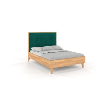 Pat din lemn de fag skandica frida, 160 x 200 cm, natural-verde