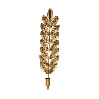 Sfeșnic metalic green gate leaf, înălțime 50 cm, auriu
