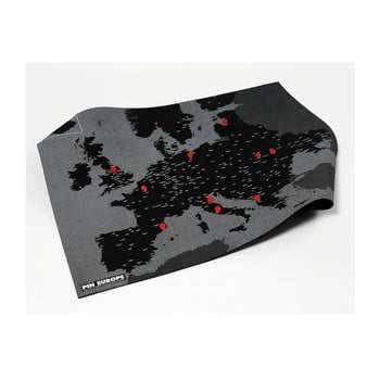 Hartă a europei de perete palomar pin world, 100 x 80 cm, negru
