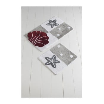 Set 2 covoare de baie deniz yildizi, mov - gri