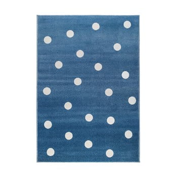 Covor pentru copii kicoti peas, 133 x 190 cm, albastru-alb