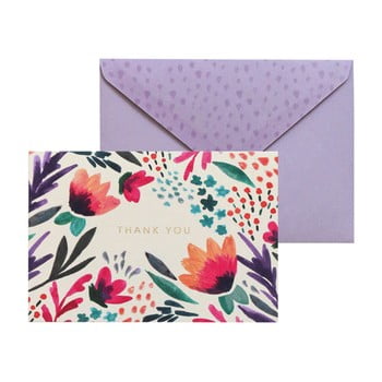 Set 10 felicitări cu plic portico designs foil tulip thank you