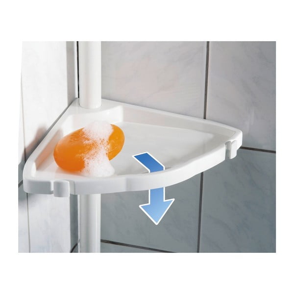 Bílá teleskopická nástěnná polička do koupelny Wenko Easy