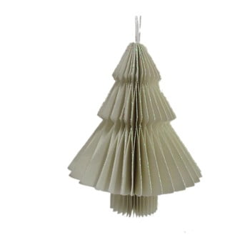 Decorațiune din hârtie pentru crăciun, formă brad only natural, lungime 10 cm, gri deschis