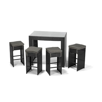 Set mobilier de grădină din ratan timpana siesta coctail, negru