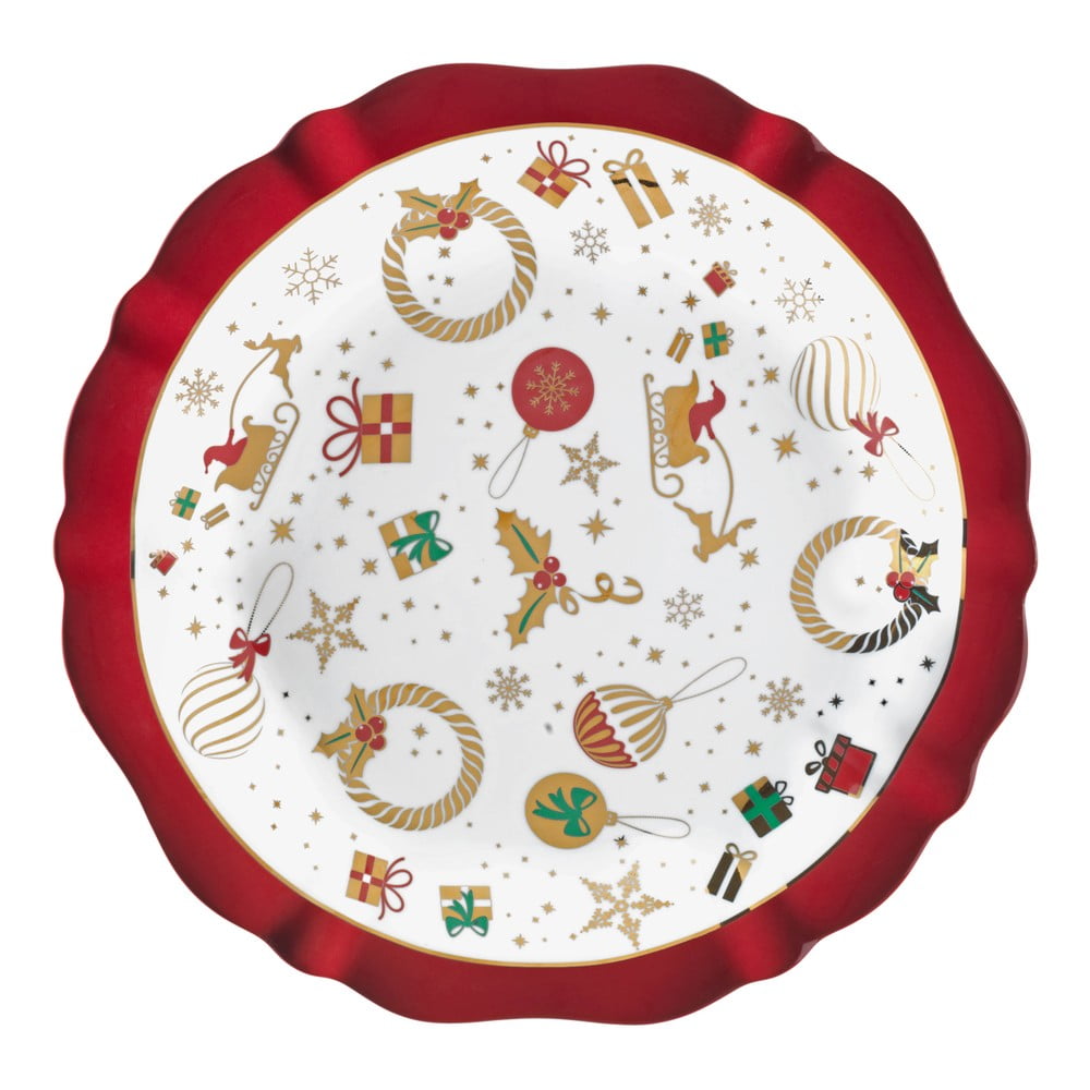 E-shop Porcelánový servírovací talíř s vánočním motivem Brandani Alleluia, ⌀ 30 cm