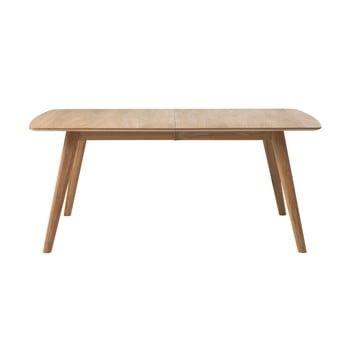 Masă extensibilă din lemn de stejar unique furniture rho, 100 x 180/270 cm