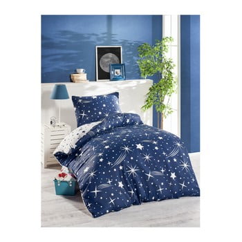 Lenjerie de pat jussno night sky, 140 x 220 cm, albastru