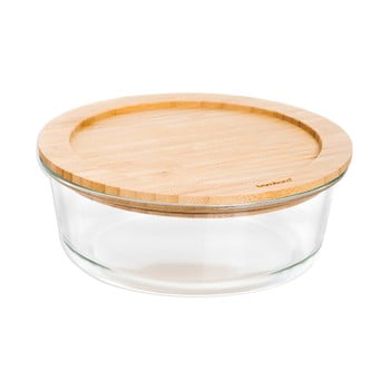 Vas din sticlă, capac din bambus bambum lavi, 1300 ml