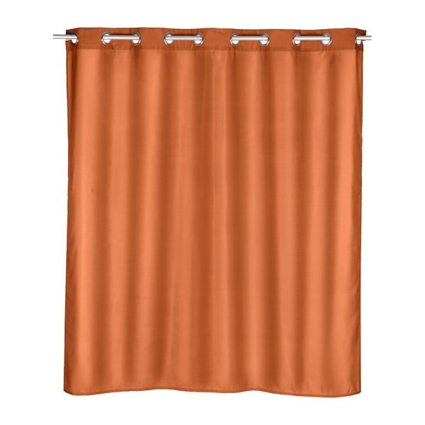 Oranžový sprchový závěs Wenko Comfort, 180 x 200 cm