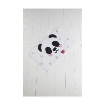 Covor baie panda, 100 x 60 cm, negru - alb
