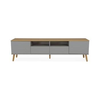 Masă tv cu detalii în decor de stejar tenzo dot, lățime 192 cm, gri