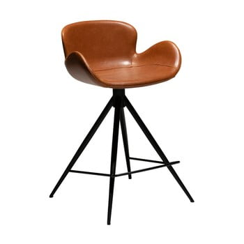 Scaun bar din piele ecologică dan–form denmark gaia, înălțime 87 cm, maro coniac