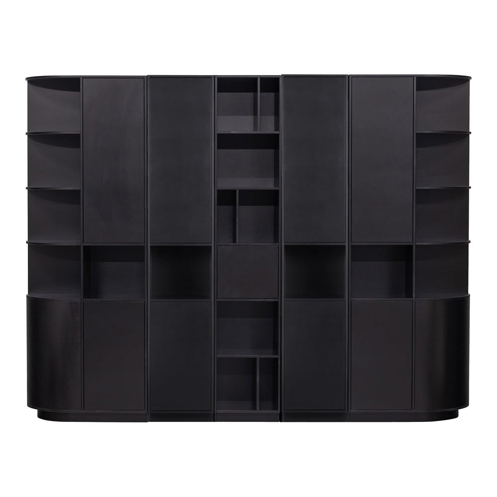 Černá modulární knihovna z borovicového dřeva 276x210 cm Finca – WOOOD