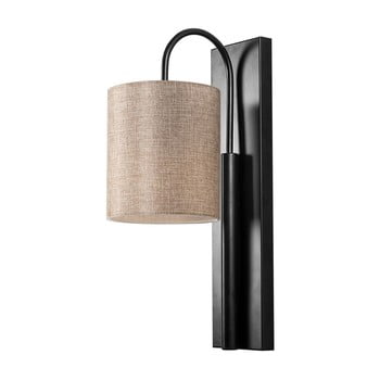 Aplică metalică cu abajur maro deschis opviq lights julia, negru