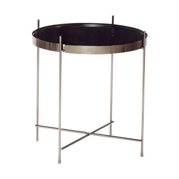 Măsuță cu blat din oglindă hübsch dorotea, ø 43 cm, negru