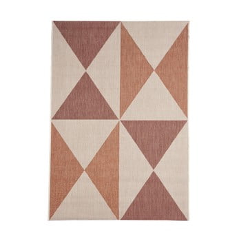 Covor adecvat pentru exterior floorita geo, 135 x 190 cm, bej - portocaliu