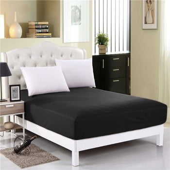 Cearșaf din bumbac fără elastic purreo lento, 100 x 200 cm, negru