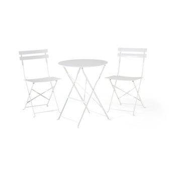 Set mobilier de grădină monobeli retro, alb