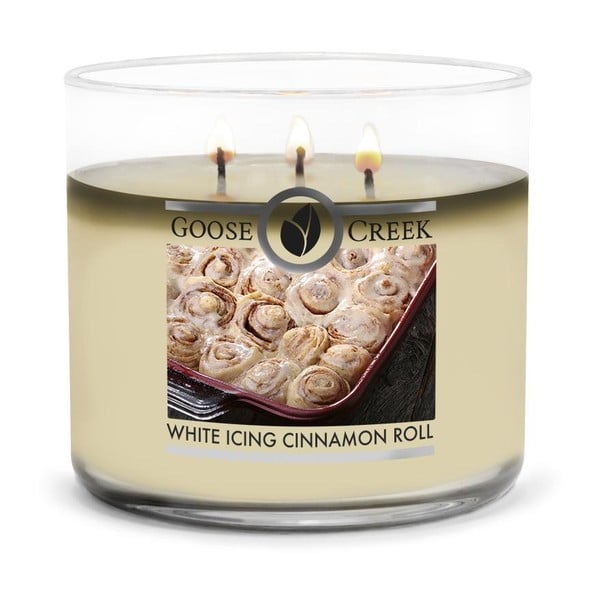 Vonná svíčka Goose Creek White Icing CInnamon Roll, doba hoření 35 h