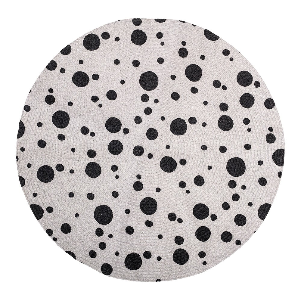 Dětský černo-šedý koberec Bloomingville Mini Dots, ⌀ 80 cm