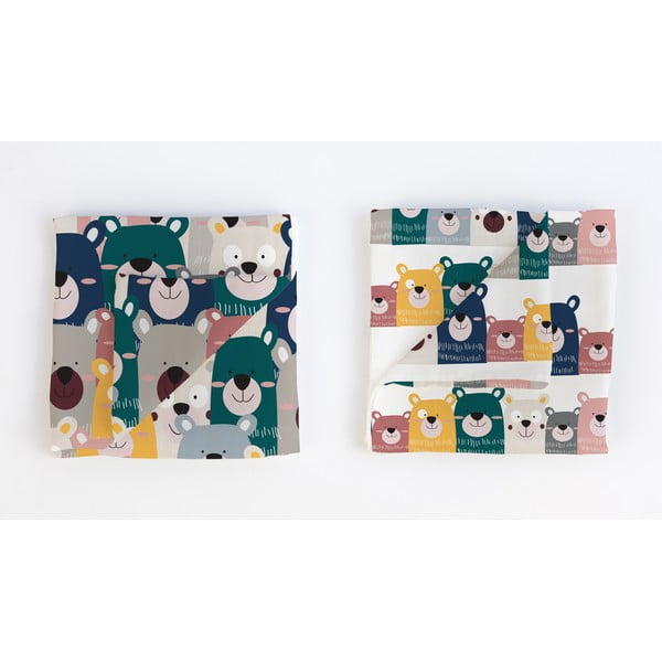 Bavlněná dětská plena Little Nice Things Bears, 80 x 80 cm