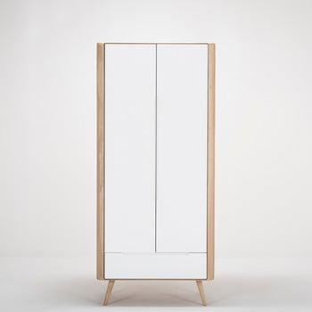 Dulap cu structură din lemn masiv de stejar gazzda ena, 200 cm h