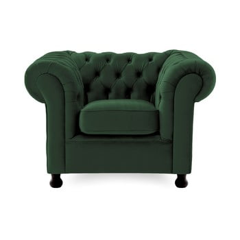 Fotoliu vivonita chesterfield, verde închis