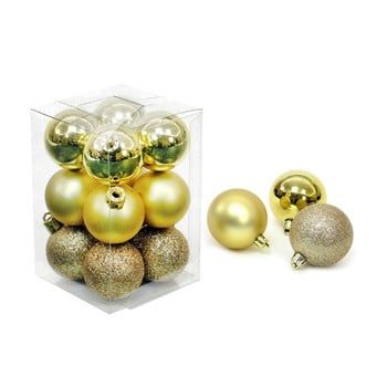 Set 12 decorațiuni de crăciun unimasa navidad, auriu