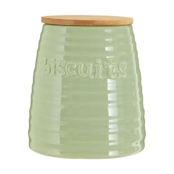 Recipient cu capac din bambus premier housewares winnie, 1,5 l, verde