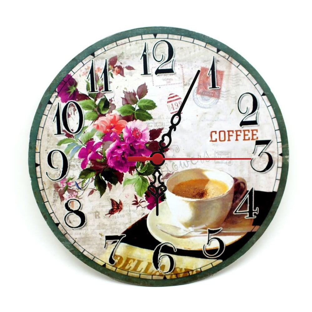 Nástěnné hodiny Coffee Flower, 30 cm